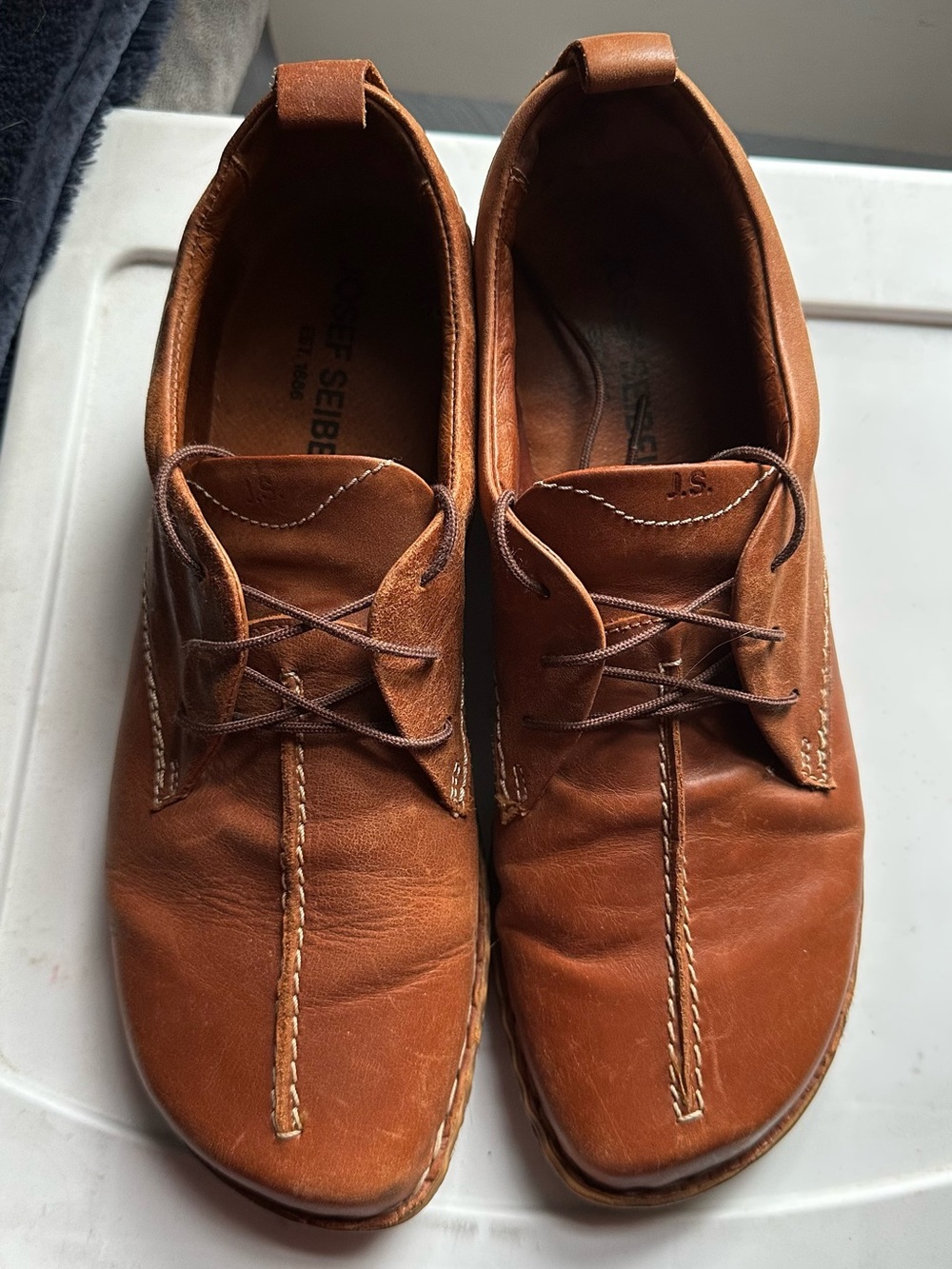 Josef Seibel Rosalie Cognac Leather Moccasin Oxford size 41